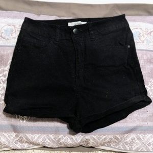 Black High-waisted Shorts
